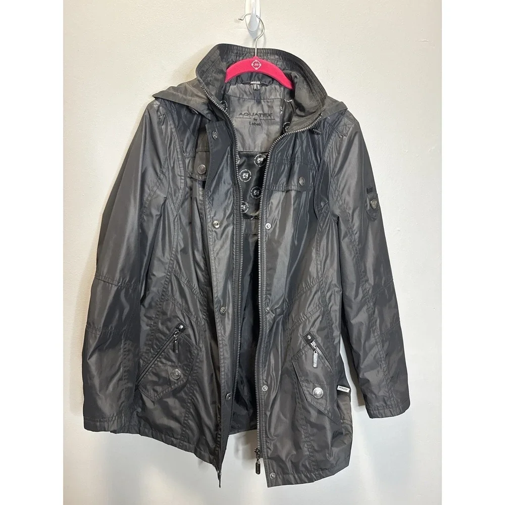 Aquatex By Lebek Jacket Women's SZ 40/US 12 Black Waterproof‎ Windproof